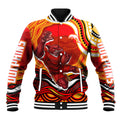 Personalized Redcliffe Dolphins Baseball Jacket Aboriginal Dot Art - Dreamtime Rugby Mascot