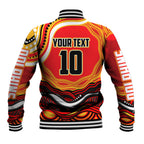 Personalized Redcliffe Dolphins Baseball Jacket Aboriginal Dot Art - Dreamtime Rugby Mascot
