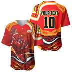 Personalized Redcliffe Dolphins Baseball Jersey Aboriginal Dot Art - Dreamtime Rugby Mascot