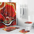 Personalized Redcliffe Dolphins Bathroom Set Aboriginal Dot Art - Dreamtime Rugby Mascot