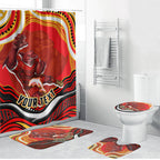 Personalized Redcliffe Dolphins Bathroom Set Aboriginal Dot Art - Dreamtime Rugby Mascot