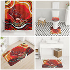 Personalized Redcliffe Dolphins Bathroom Set Aboriginal Dot Art - Dreamtime Rugby Mascot