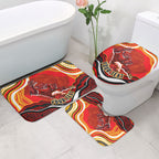 Personalized Redcliffe Dolphins Bathroom Set Aboriginal Dot Art - Dreamtime Rugby Mascot