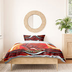 Personalized Redcliffe Dolphins Bedding Set Aboriginal Dot Art - Dreamtime Rugby Mascot