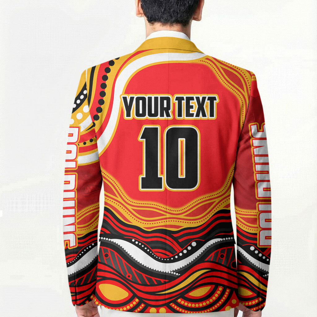 Personalized Redcliffe Dolphins Blazer Aboriginal Dot Art - Dreamtime Rugby Mascot