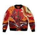 Personalized Redcliffe Dolphins Bomber Jacket Aboriginal Dot Art - Dreamtime Rugby Mascot