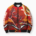 Personalized Redcliffe Dolphins Bomber Puffer Jacket Aboriginal Dot Art - Dreamtime Rugby Mascot