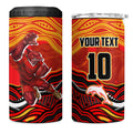Personalized Redcliffe Dolphins 4 in 1 Can Cooler Tumbler Aboriginal Dot Art - Dreamtime Rugby Mascot