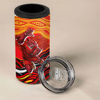 Personalized Redcliffe Dolphins 4 in 1 Can Cooler Tumbler Aboriginal Dot Art - Dreamtime Rugby Mascot