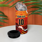 Personalized Redcliffe Dolphins 4 in 1 Can Cooler Tumbler Aboriginal Dot Art - Dreamtime Rugby Mascot
