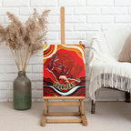 Personalized Redcliffe Dolphins Canvas Wall Art Aboriginal Dot Art - Dreamtime Rugby Mascot
