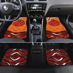 Personalized Redcliffe Dolphins Car Mats Aboriginal Dot Art - Dreamtime Rugby Mascot