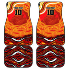 Personalized Redcliffe Dolphins Car Mats Aboriginal Dot Art - Dreamtime Rugby Mascot
