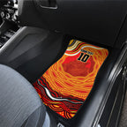 Personalized Redcliffe Dolphins Car Mats Aboriginal Dot Art - Dreamtime Rugby Mascot