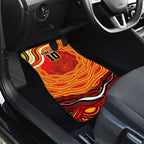 Personalized Redcliffe Dolphins Car Mats Aboriginal Dot Art - Dreamtime Rugby Mascot