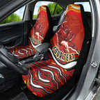Personalized Redcliffe Dolphins Car Seat Cover Aboriginal Dot Art - Dreamtime Rugby Mascot