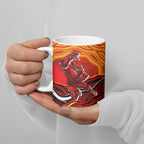 Personalized Redcliffe Dolphins Ceramic Mug Aboriginal Dot Art - Dreamtime Rugby Mascot