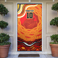 Personalized Redcliffe Dolphins Door Cover Aboriginal Dot Art - Dreamtime Rugby Mascot