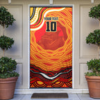 Personalized Redcliffe Dolphins Door Cover Aboriginal Dot Art - Dreamtime Rugby Mascot