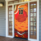 Personalized Redcliffe Dolphins Door Cover Aboriginal Dot Art - Dreamtime Rugby Mascot