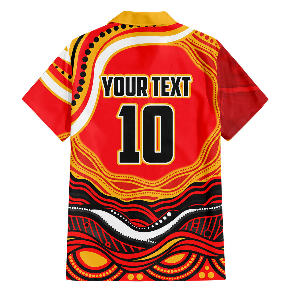 Personalized Redcliffe Dolphins Family Matching Long Sleeve Bodycon Dress and Hawaiian Shirt Aboriginal Dot Art - Dreamtime Rugby Mascot