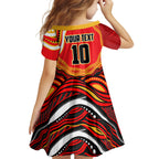 Personalized Redcliffe Dolphins Family Matching Mermaid Dress and Hawaiian Shirt Aboriginal Dot Art - Dreamtime Rugby Mascot
