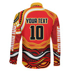 Personalized Redcliffe Dolphins Family Matching Mermaid Dress and Hawaiian Shirt Aboriginal Dot Art - Dreamtime Rugby Mascot