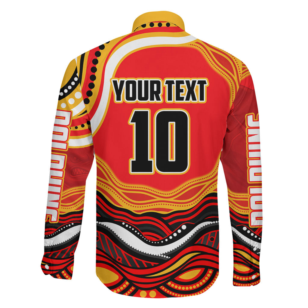 Personalized Redcliffe Dolphins Family Matching Summer Maxi Dress and Hawaiian Shirt Aboriginal Dot Art - Dreamtime Rugby Mascot