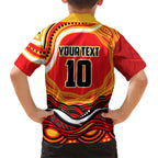 Personalized Redcliffe Dolphins Family Matching Tank Maxi Dress and Hawaiian Shirt Aboriginal Dot Art - Dreamtime Rugby Mascot
