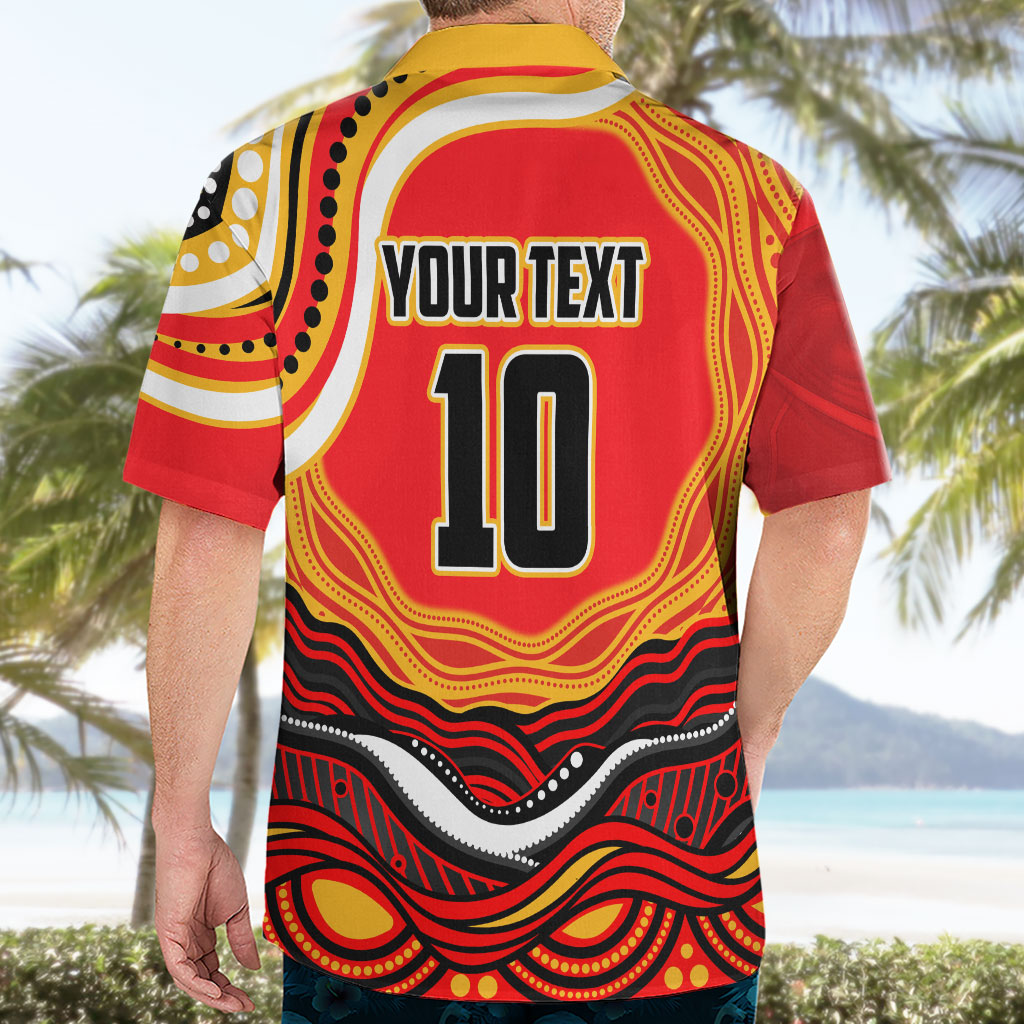 Personalized Redcliffe Dolphins Hawaiian Shirt Aboriginal Dot Art - Dreamtime Rugby Mascot