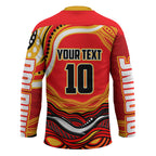 Personalized Redcliffe Dolphins Hockey Jersey Aboriginal Dot Art - Dreamtime Rugby Mascot
