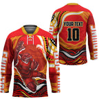 Personalized Redcliffe Dolphins Hockey Jersey Aboriginal Dot Art - Dreamtime Rugby Mascot