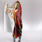 Personalized Redcliffe Dolphins Hooded Blanket Aboriginal Dot Art - Dreamtime Rugby Mascot