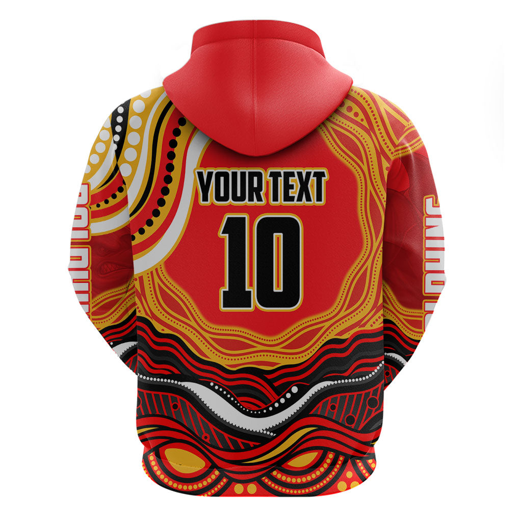Personalized Redcliffe Dolphins Hoodie Aboriginal Dot Art - Dreamtime Rugby Mascot