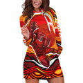 Personalized Redcliffe Dolphins Hoodie Dress Aboriginal Dot Art - Dreamtime Rugby Mascot