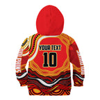 Personalized Redcliffe Dolphins Kid Hoodie Aboriginal Dot Art - Dreamtime Rugby Mascot