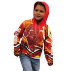 Personalized Redcliffe Dolphins Kid Hoodie Aboriginal Dot Art - Dreamtime Rugby Mascot