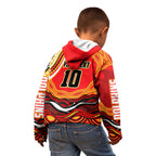 Personalized Redcliffe Dolphins Kid Hoodie Aboriginal Dot Art - Dreamtime Rugby Mascot