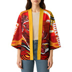 Personalized Redcliffe Dolphins Kimono Aboriginal Dot Art - Dreamtime Rugby Mascot