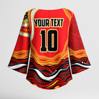 Personalized Redcliffe Dolphins Kimono Sleeve Blouse Aboriginal Dot Art - Dreamtime Rugby Mascot