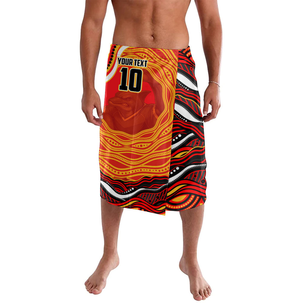 Personalized Redcliffe Dolphins Lavalava Aboriginal Dot Art - Dreamtime Rugby Mascot