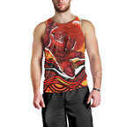 Personalized Redcliffe Dolphins Men Tank Top Aboriginal Dot Art - Dreamtime Rugby Mascot