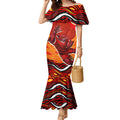 Personalized Redcliffe Dolphins Mermaid Dress Aboriginal Dot Art - Dreamtime Rugby Mascot