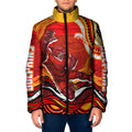Personalized Redcliffe Dolphins Padded Jacket Aboriginal Dot Art - Dreamtime Rugby Mascot