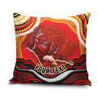 Personalized Redcliffe Dolphins Pillow Cover Aboriginal Dot Art - Dreamtime Rugby Mascot