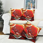 Personalized Redcliffe Dolphins Pillow Cover Aboriginal Dot Art - Dreamtime Rugby Mascot