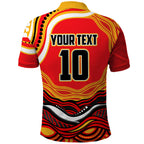 Personalized Redcliffe Dolphins Polo Shirt Aboriginal Dot Art - Dreamtime Rugby Mascot
