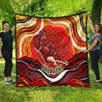 Personalized Redcliffe Dolphins Quilt Aboriginal Dot Art - Dreamtime Rugby Mascot