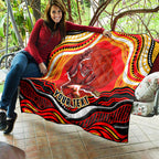 Personalized Redcliffe Dolphins Quilt Aboriginal Dot Art - Dreamtime Rugby Mascot