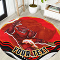 Personalized Redcliffe Dolphins Round Carpet Aboriginal Dot Art - Dreamtime Rugby Mascot